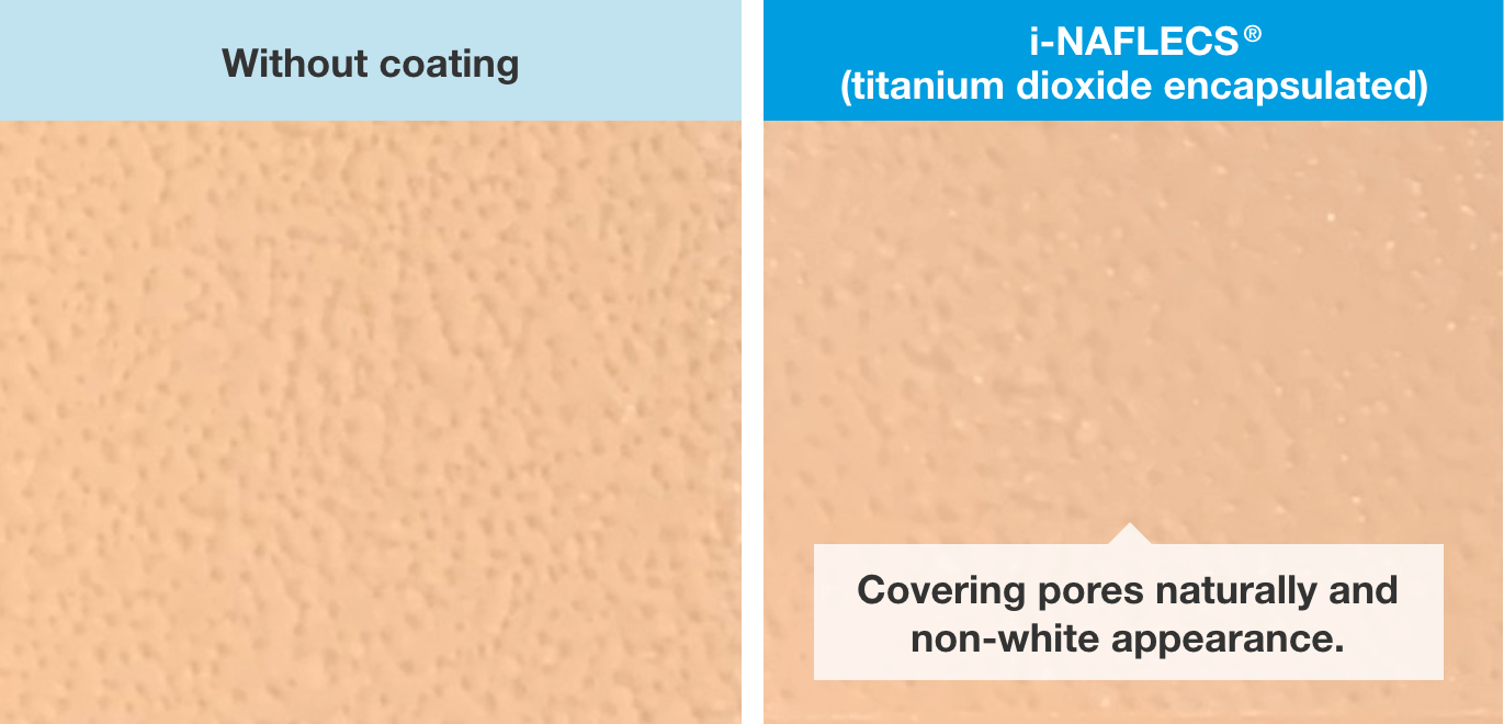 Pore concealing effect of i-NAFLECS® (with powder applied to bioskin plate)