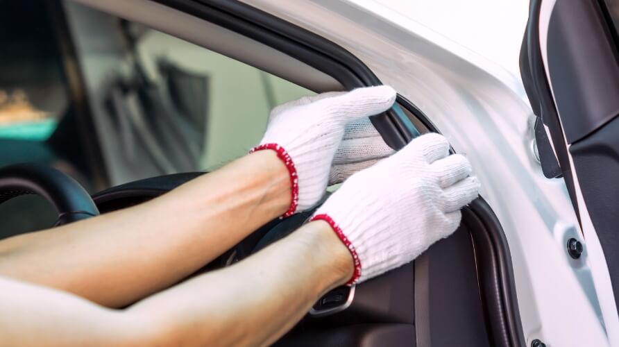 Improved durability/productivity of extruded rubber molded products for automotive applications